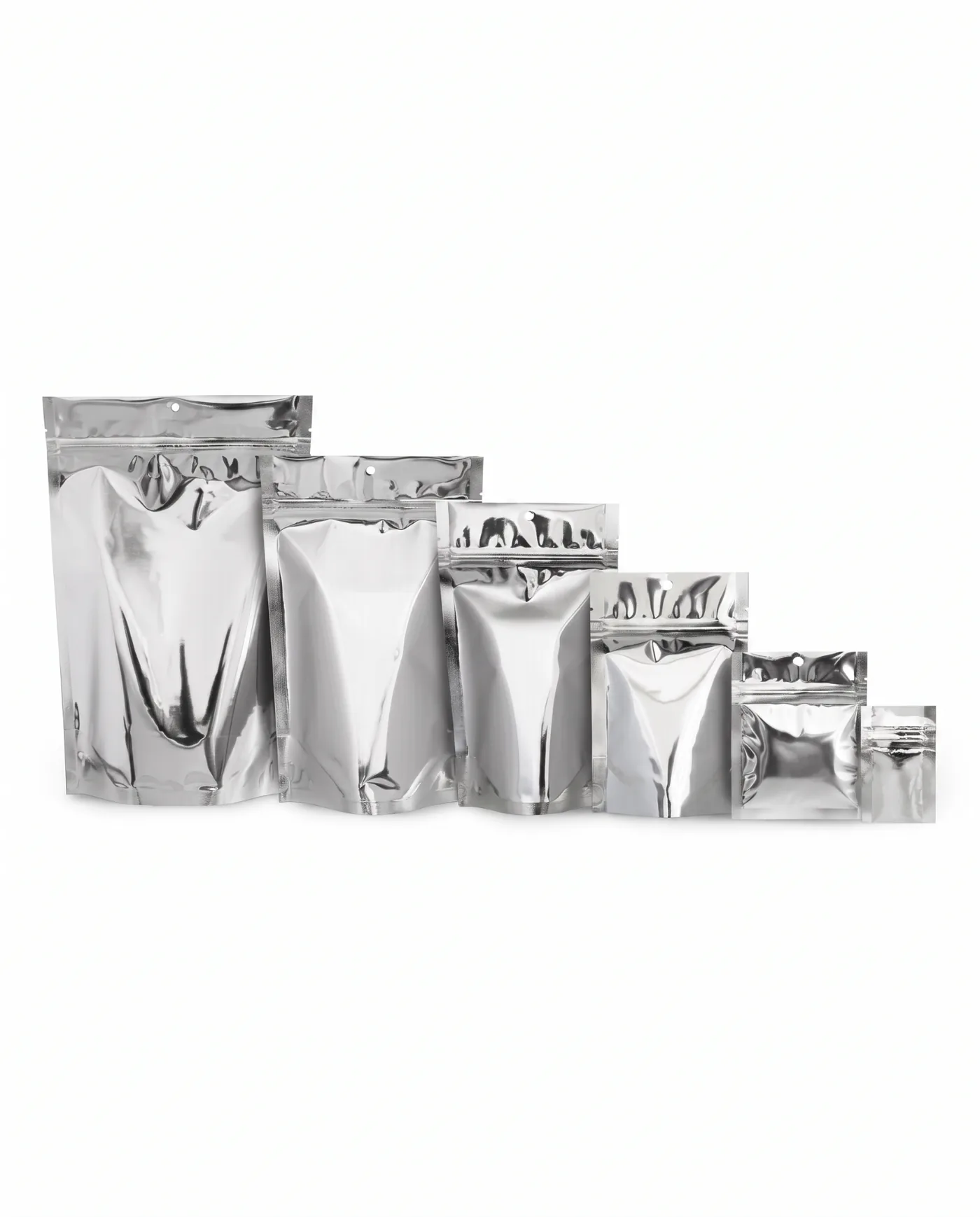 Clear stand-up pouch with resealable zipper and tear notch